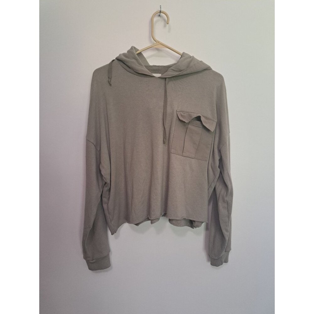 American Eagle Light Green Cropped Hoodie Size Small